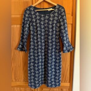 Boden Navy and White Floral Dress